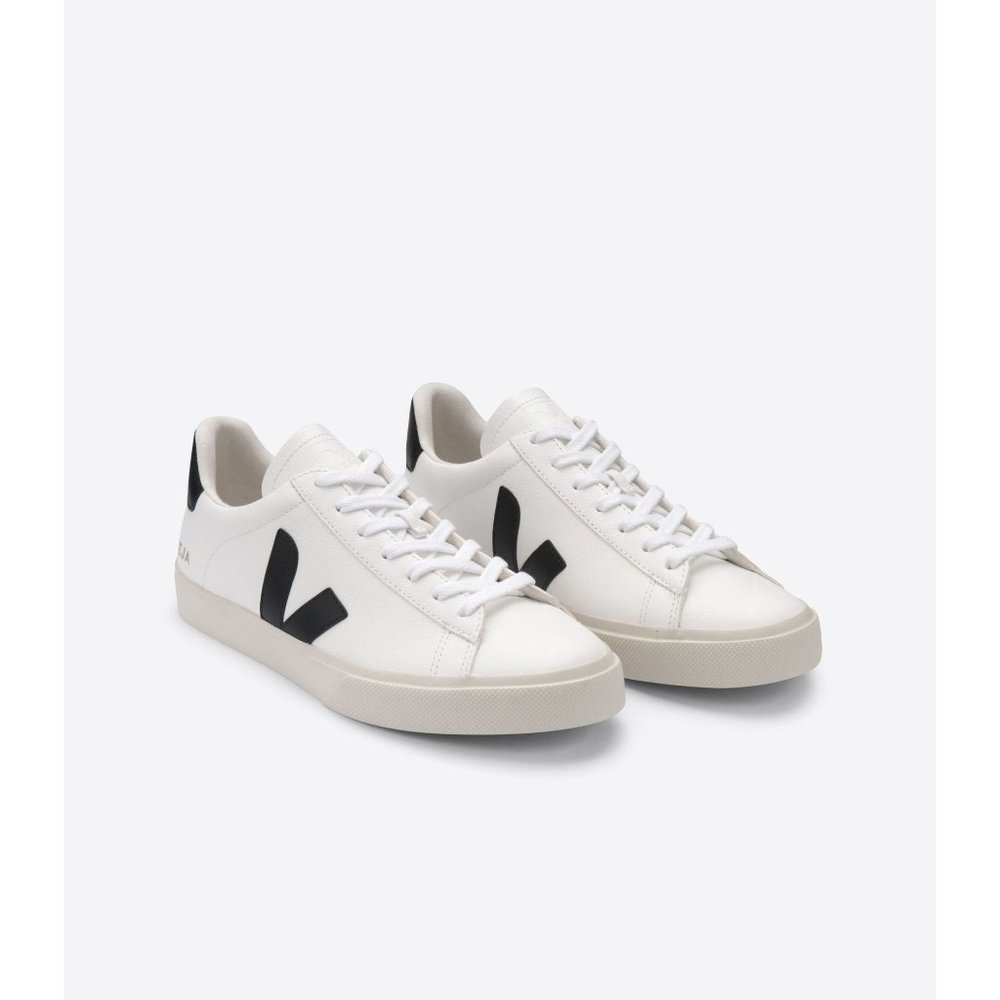 NEW Veja Campo Chromefree Leather White Black Sneakers Size 10.